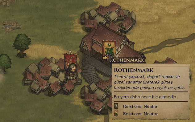 Battle Brothers yerleşim bilgi balonu Türkçe: Rothenmark şehir açıklaması