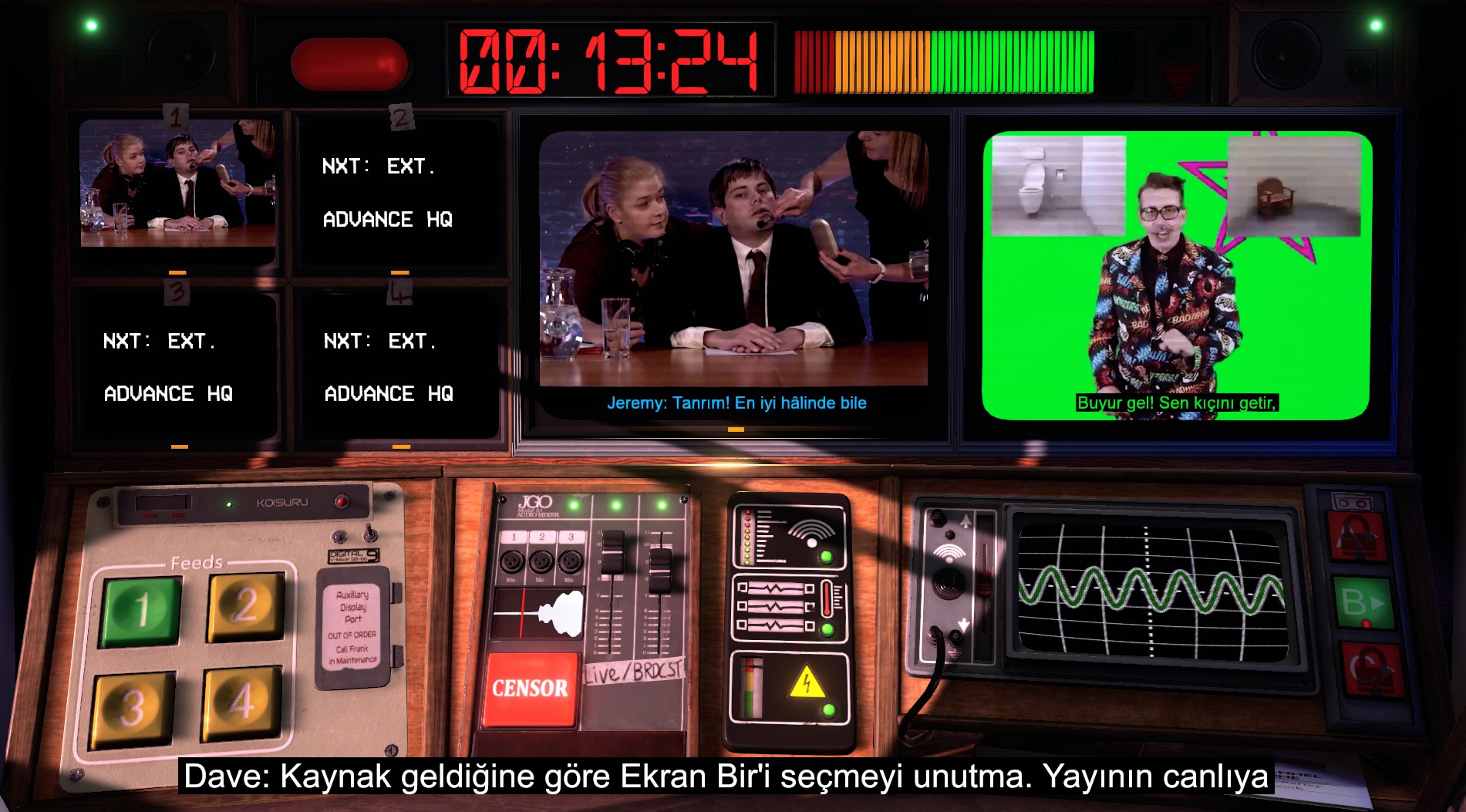 Not For Broadcast yayın masası — Türkçe altyazılar
