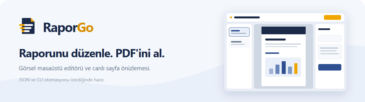RaporGo — görsel masaüstü rapor editörü