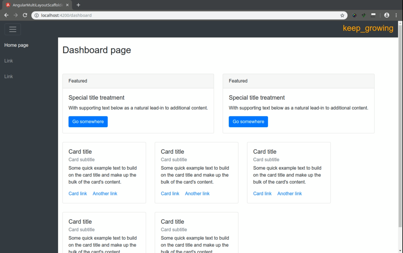 dashboard page screenshot