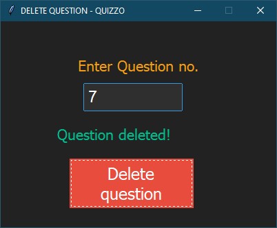 delete question window