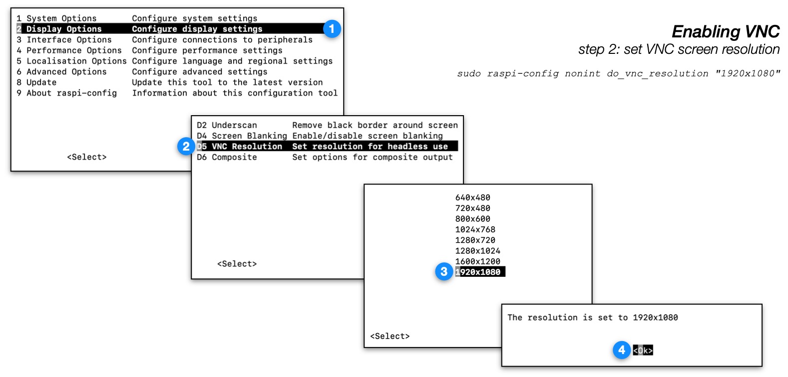 set VNC screen resolution