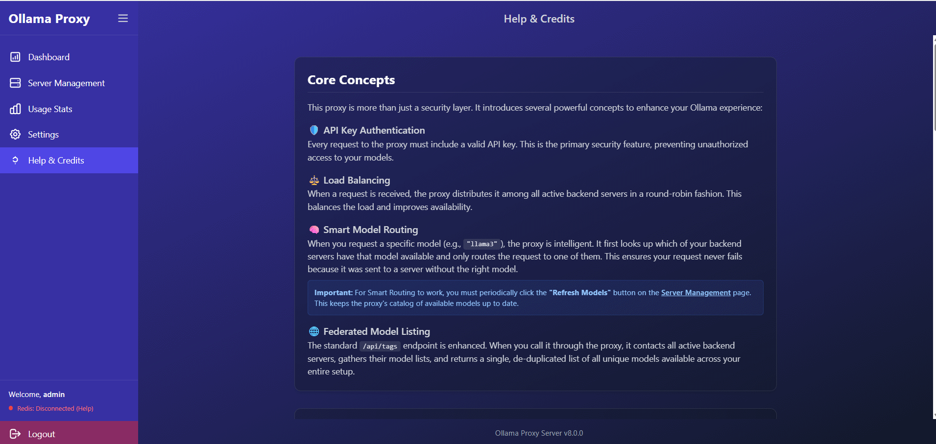 Help and Credits Page