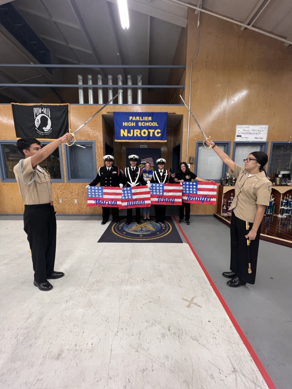 Dress Blues and named Flags