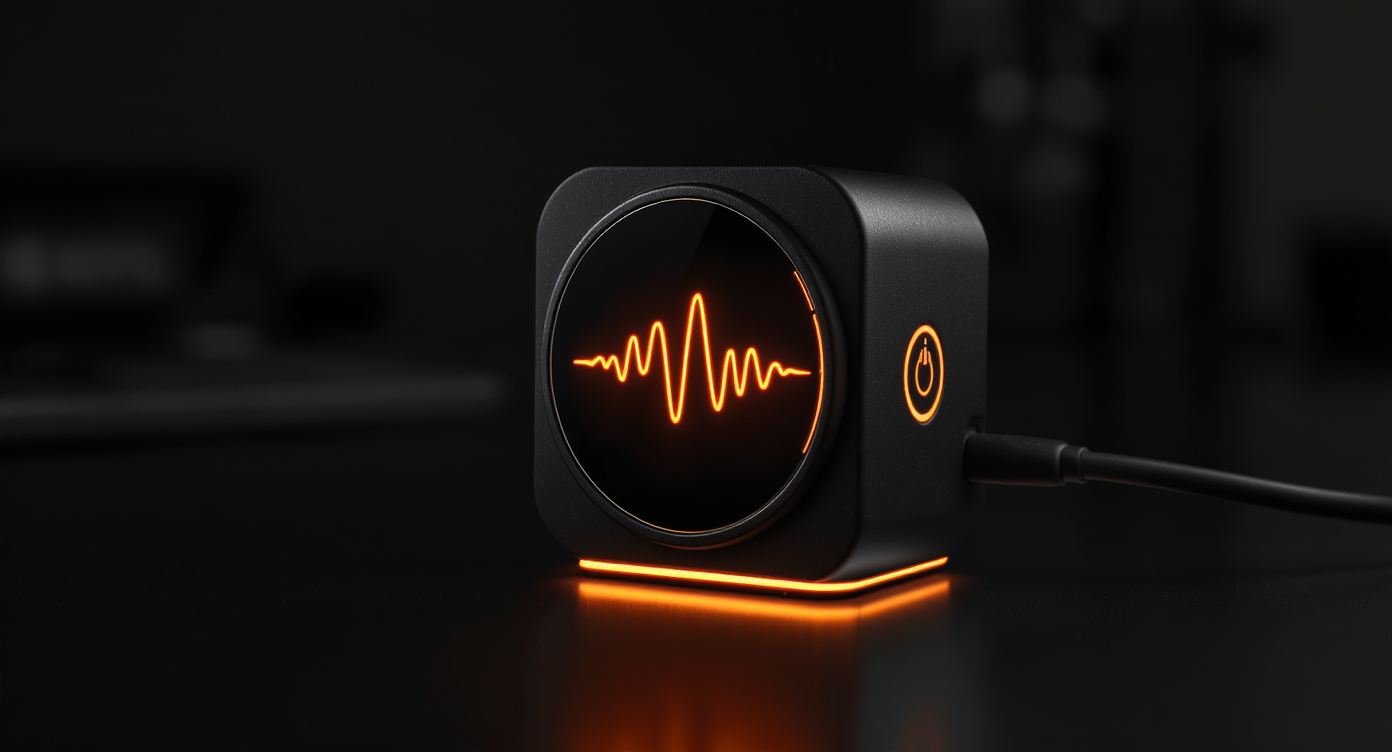 JarvisNano desktop AI assistant with round AMOLED