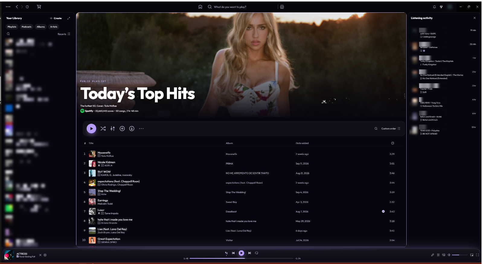 Mirage on a playlist page