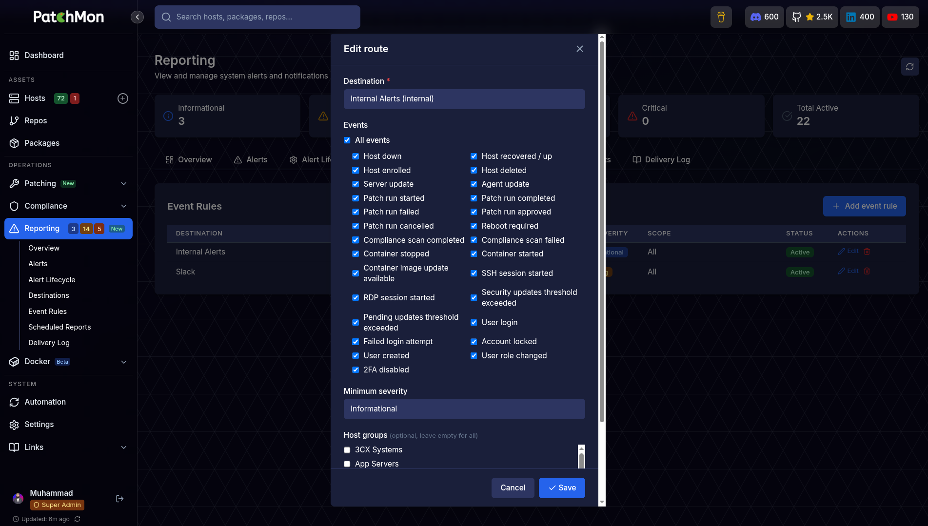 Notification Routing Screenshot