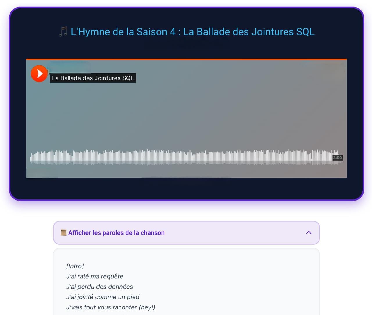 Lecteur de chanson Synapse Learners