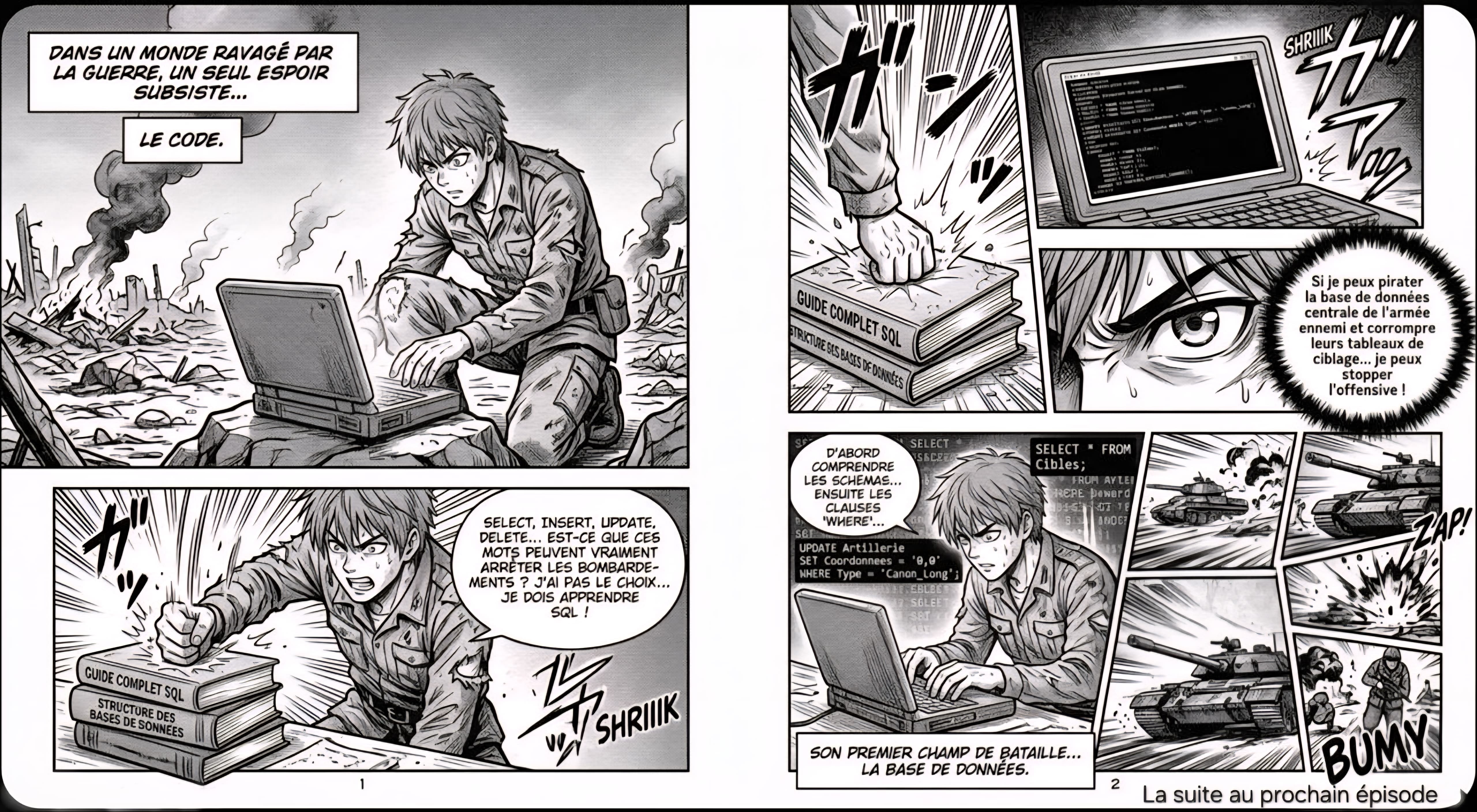 Manga Synapse Learners illustrant un problème de code