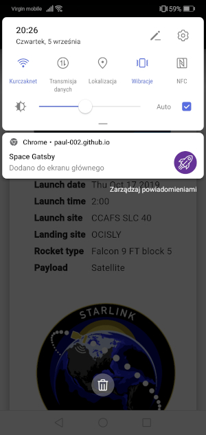 Main screen notification