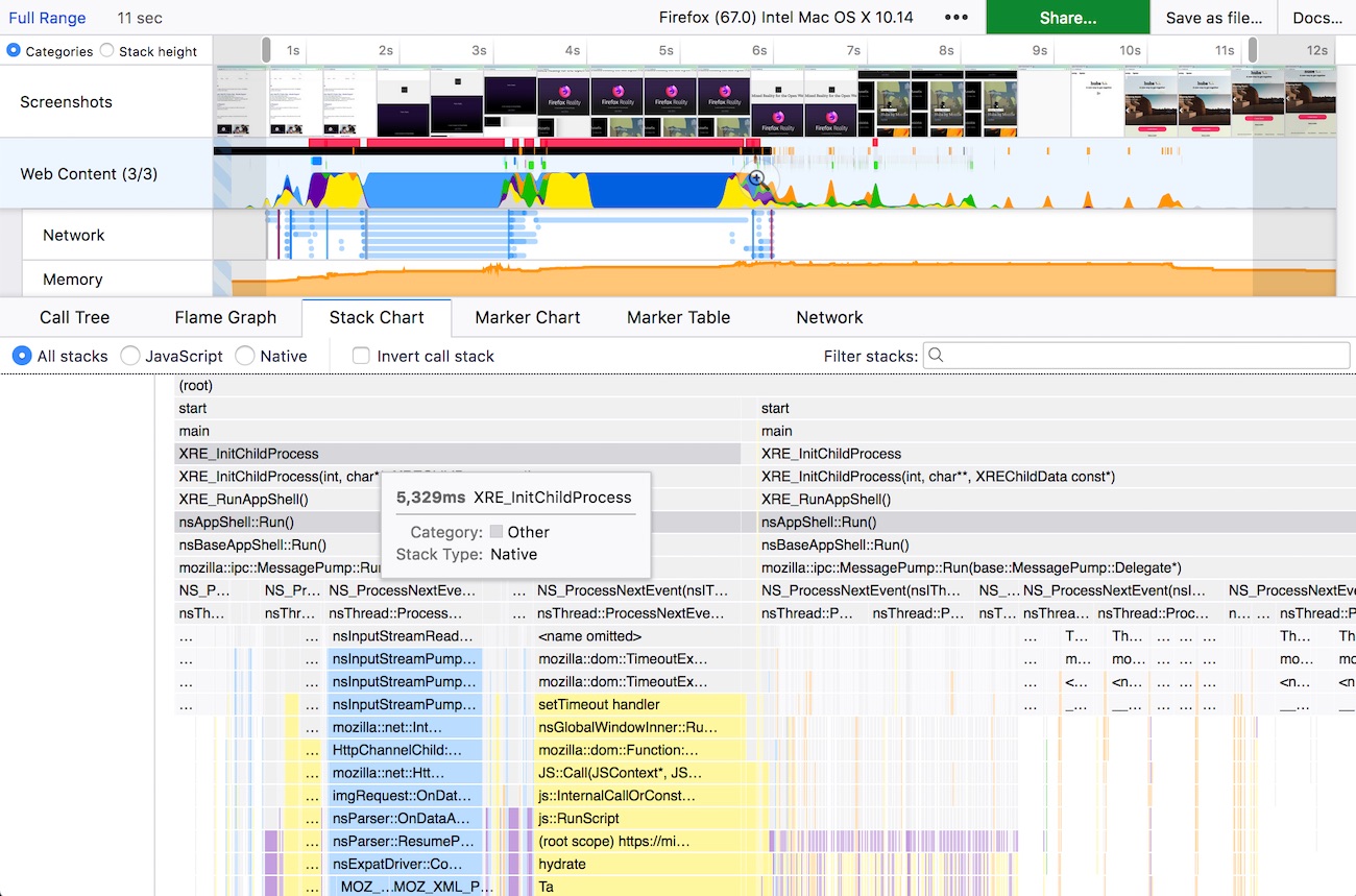 Screenshot of the Firefox Profiler