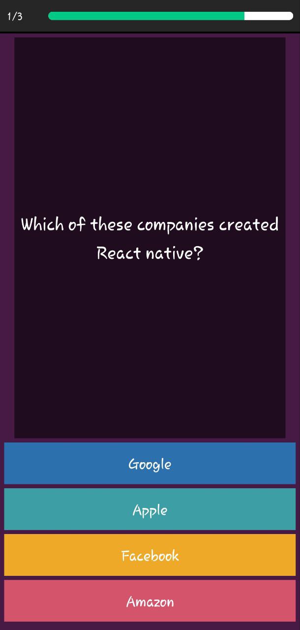 Quiz screen