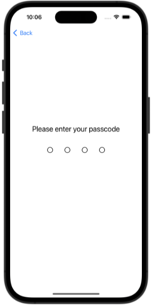 Screenshot showing access guarded to a SwiftUI view by an access code.