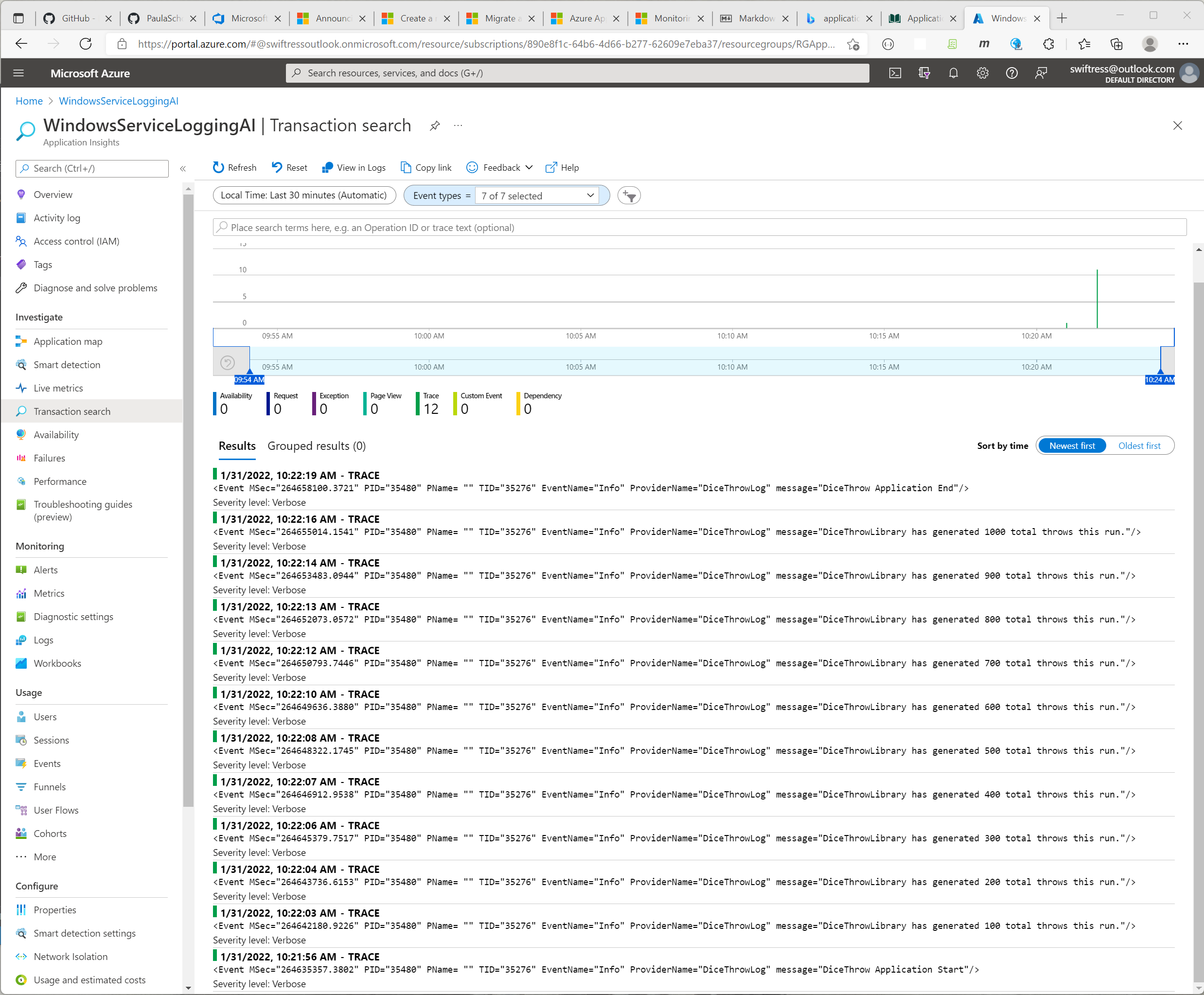 ETW Logs on Application Insights