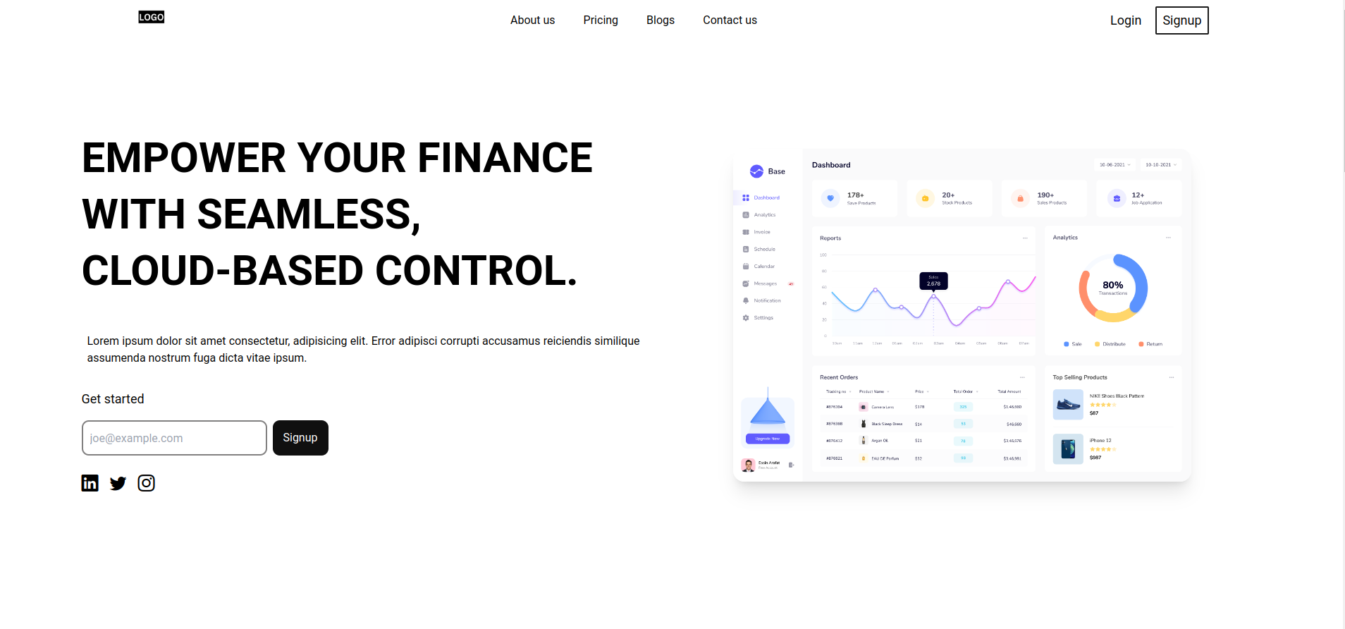 Saas landing pages
