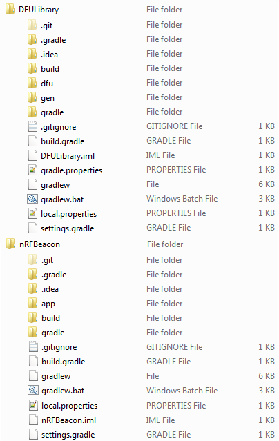 Projects in file explorer