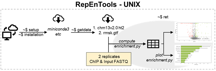 A schematic overview of all RepEnTools-UNIX functions.