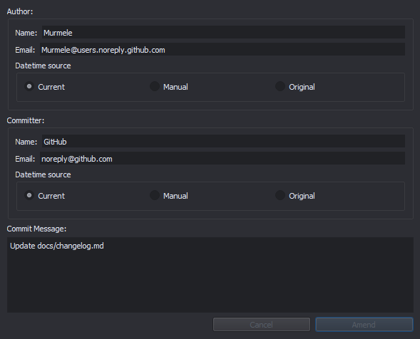 Amend Dialog