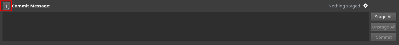 Commit message template selection