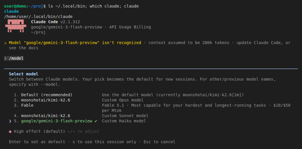 /model listing the custom models