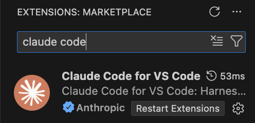 Search for Claude Code Extension
