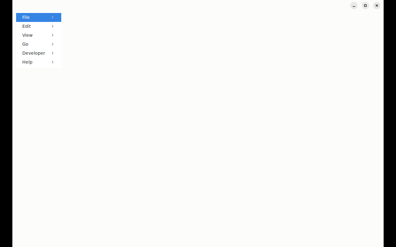 Menu bar with the new Developer menu
