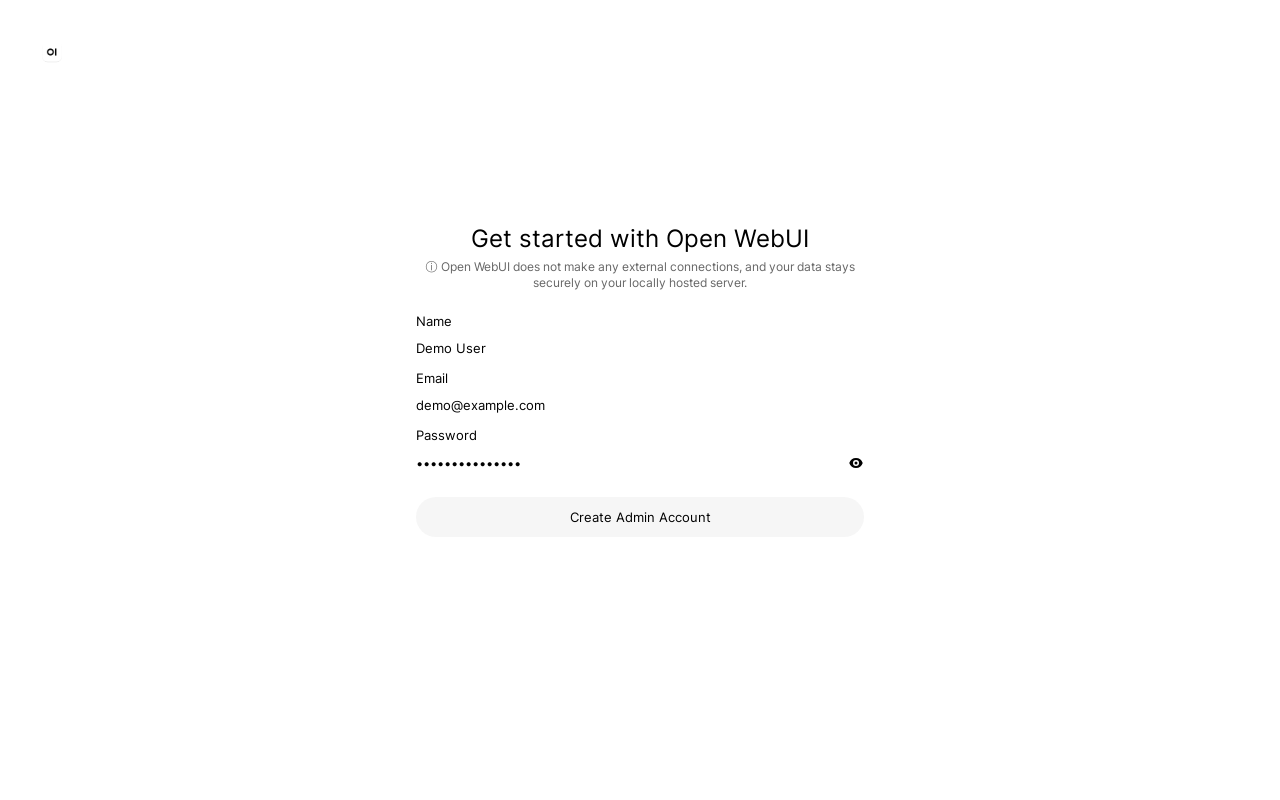 Create the admin account