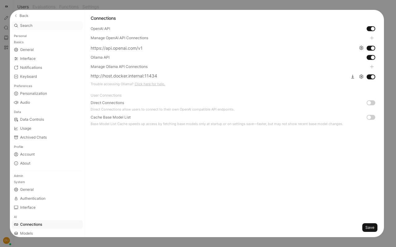 Connections page