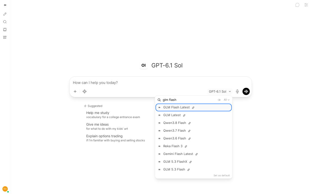 Searching the model list