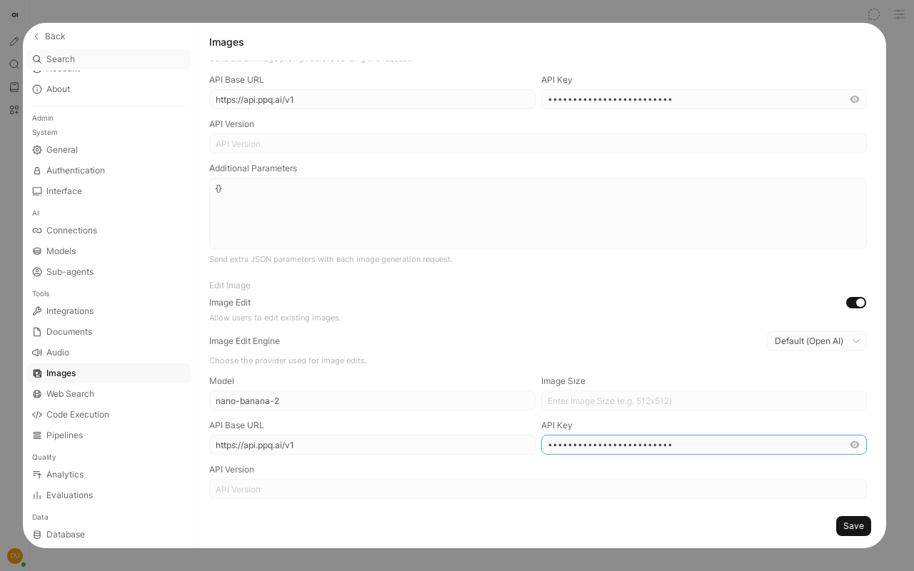 Image edit settings