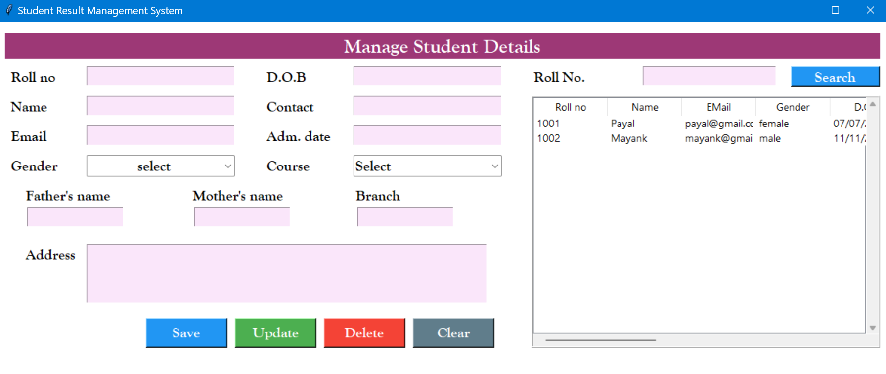 Student Details