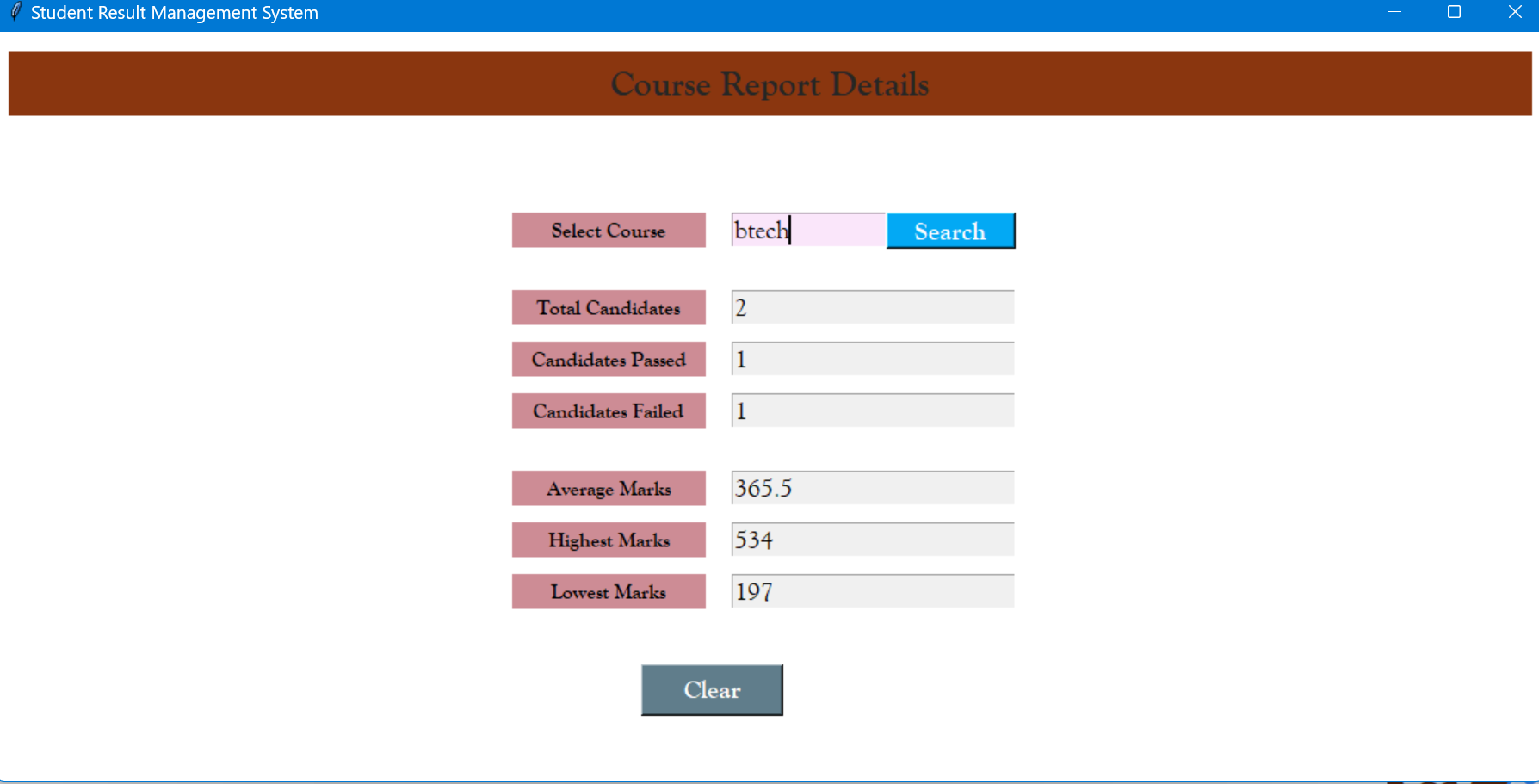 Course Report