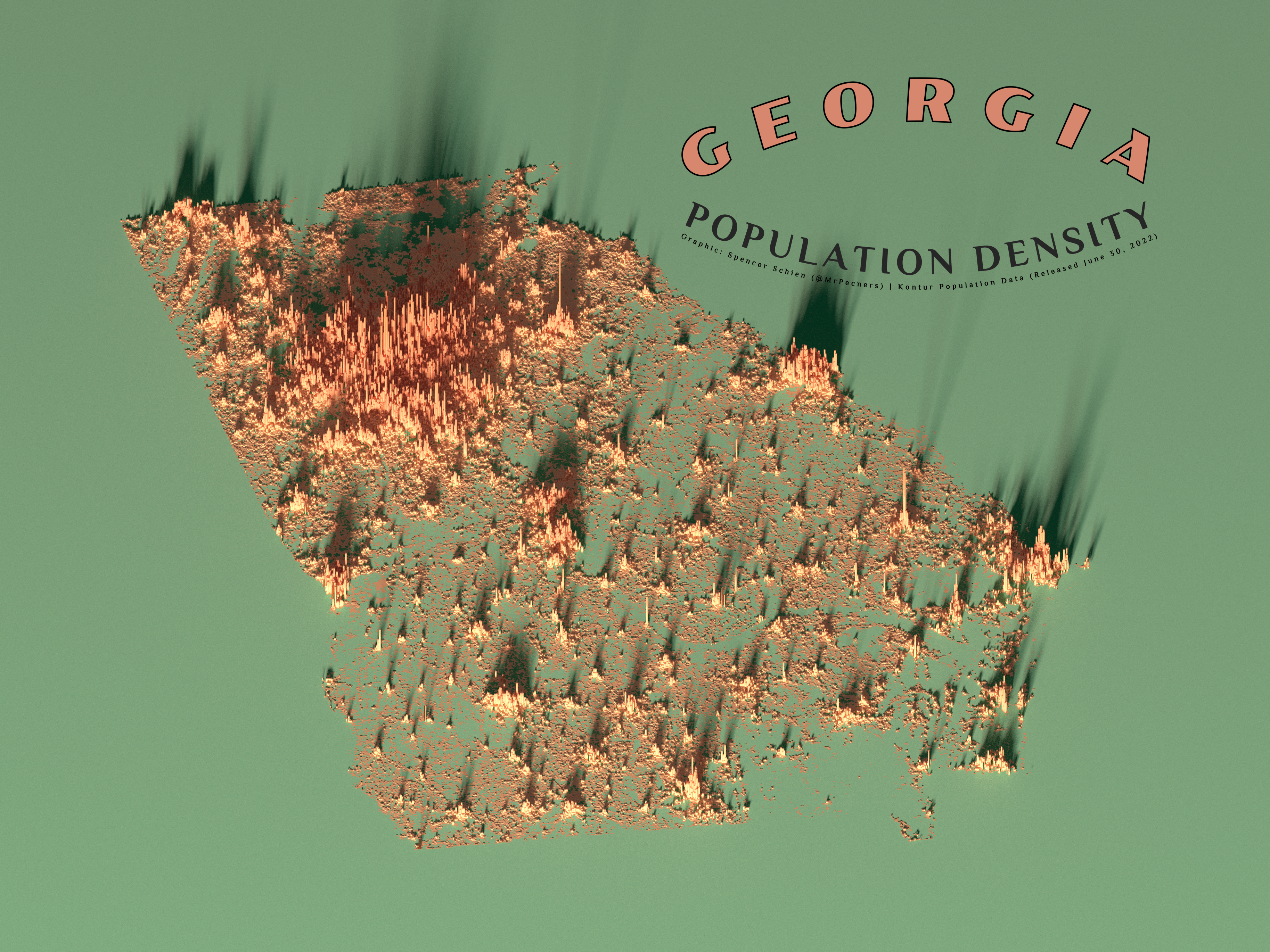 Georgia Pastel Population Density