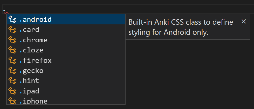 Anki CSS Classes Suggestions