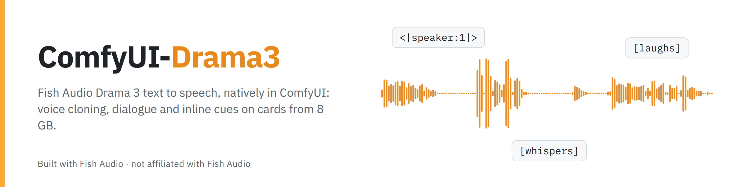 ComfyUI-Drama3: Fish Audio Drama 3 text to speech, natively in ComfyUI