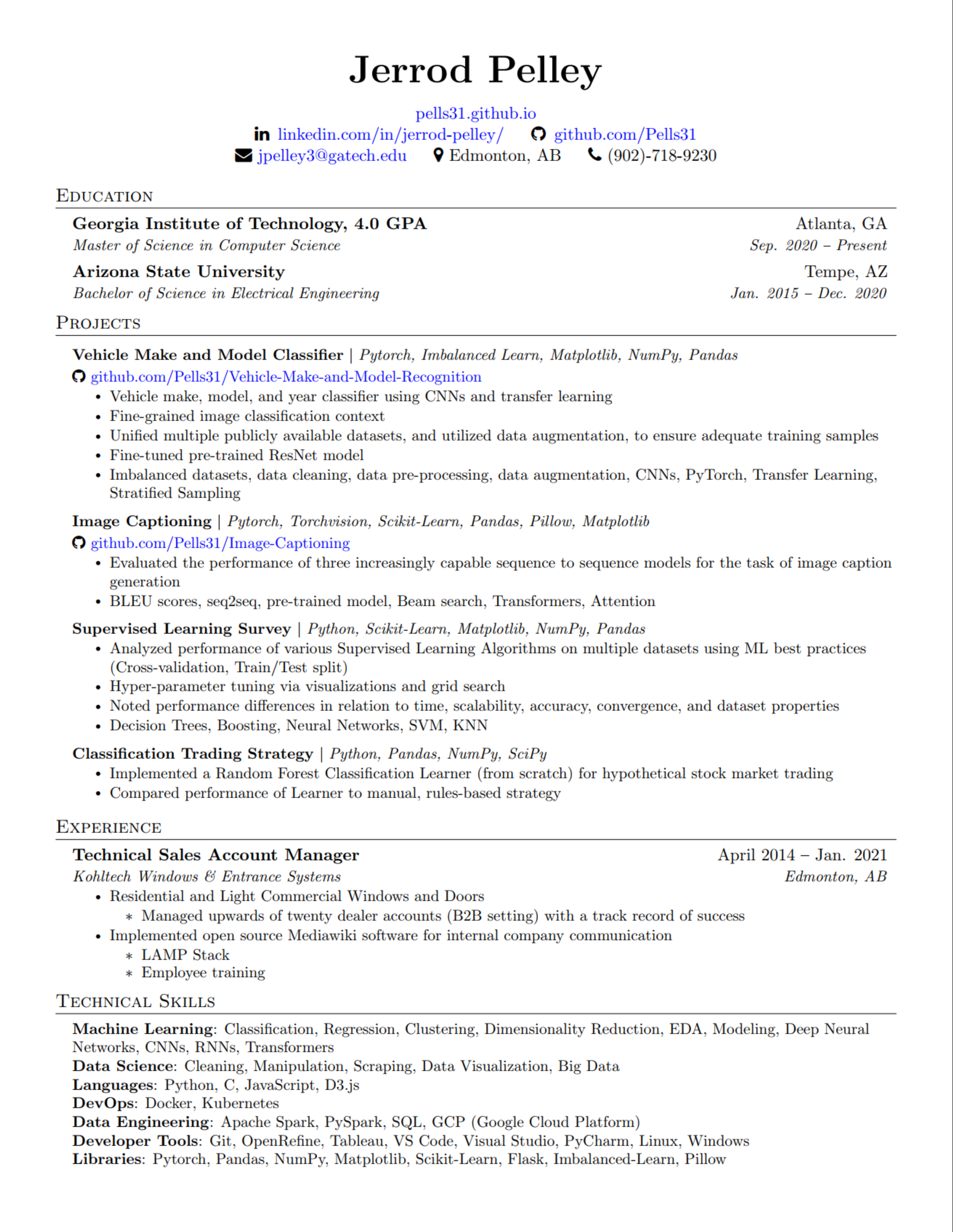 Jerrod Pelley Resume