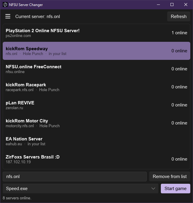 NFSU Server Changer launcher