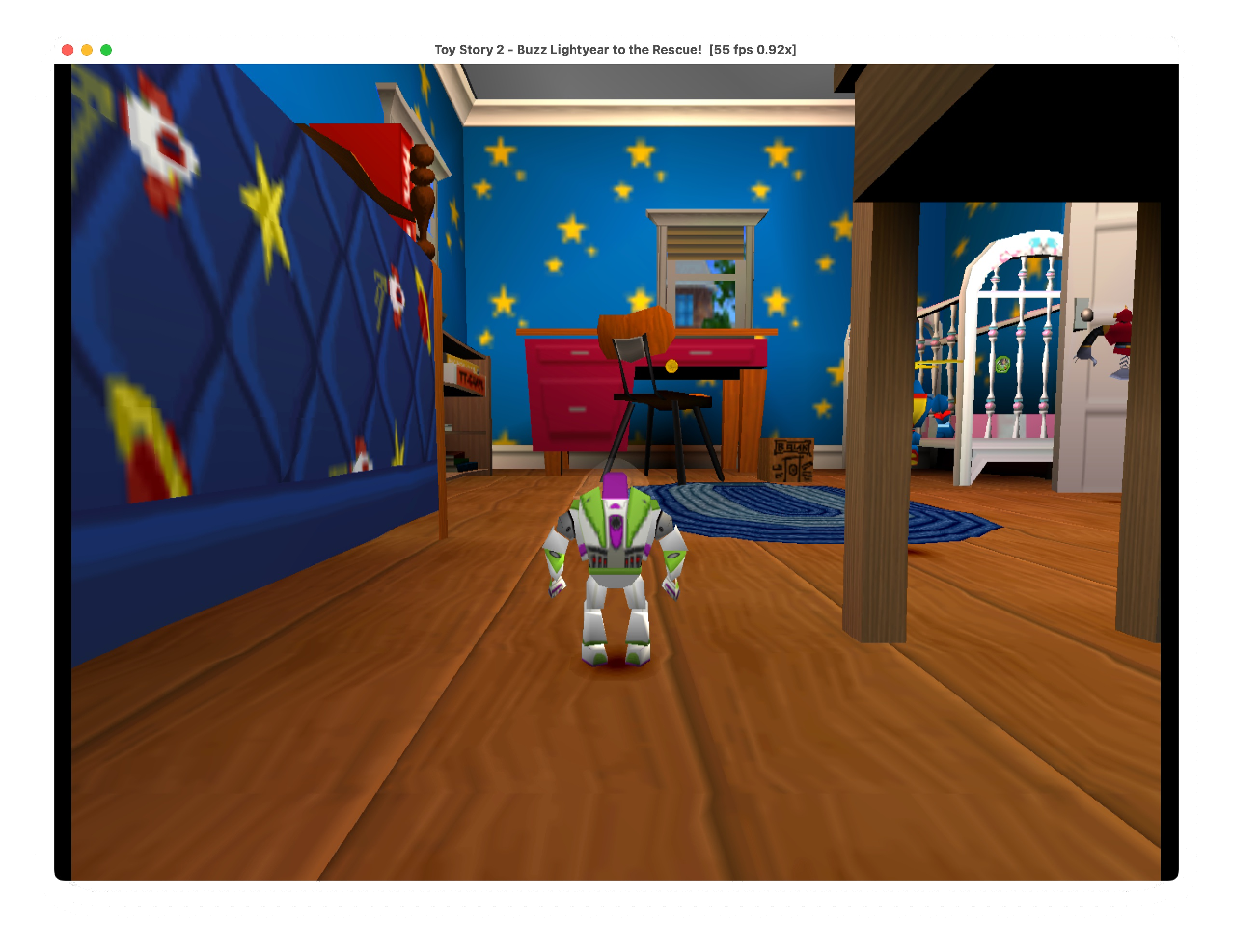Captura de tela publicada no repositório ToyStory2Recomp de Toy Story 2 PS1