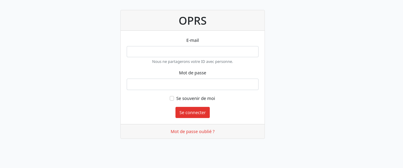 login page