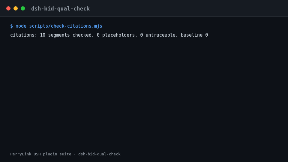 Animated terminal demo of dsh-bid-qual-check
