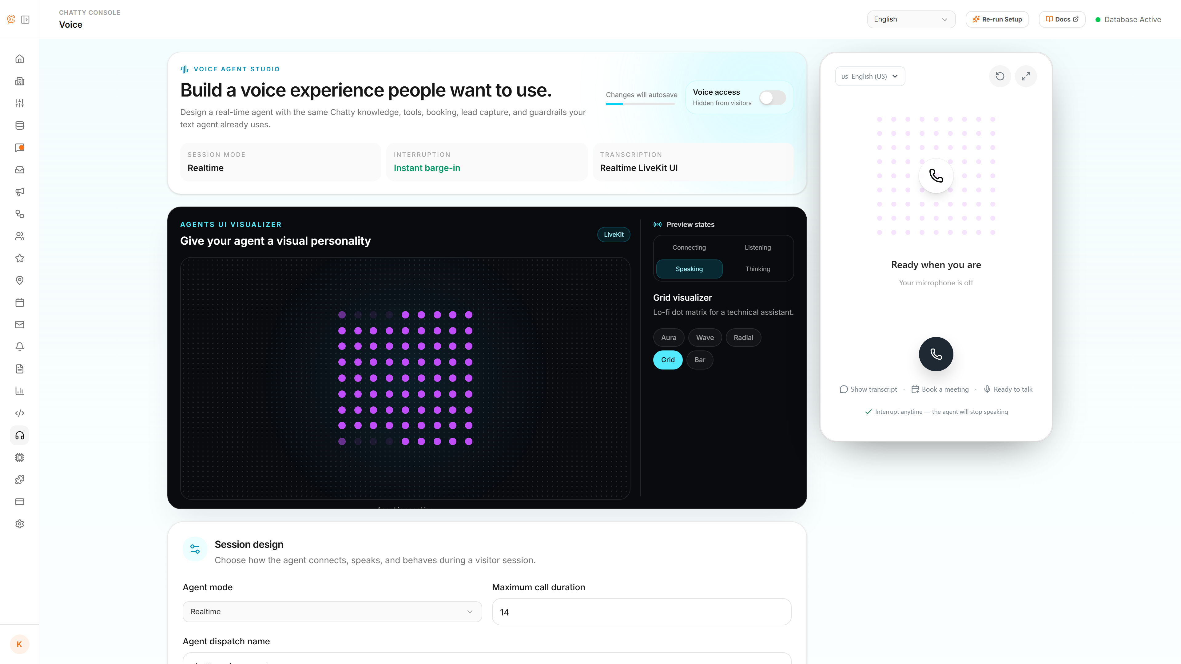LiveKit WebRTC Voice Studio
