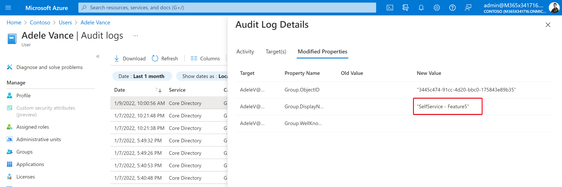 Azure AD - Audit logs