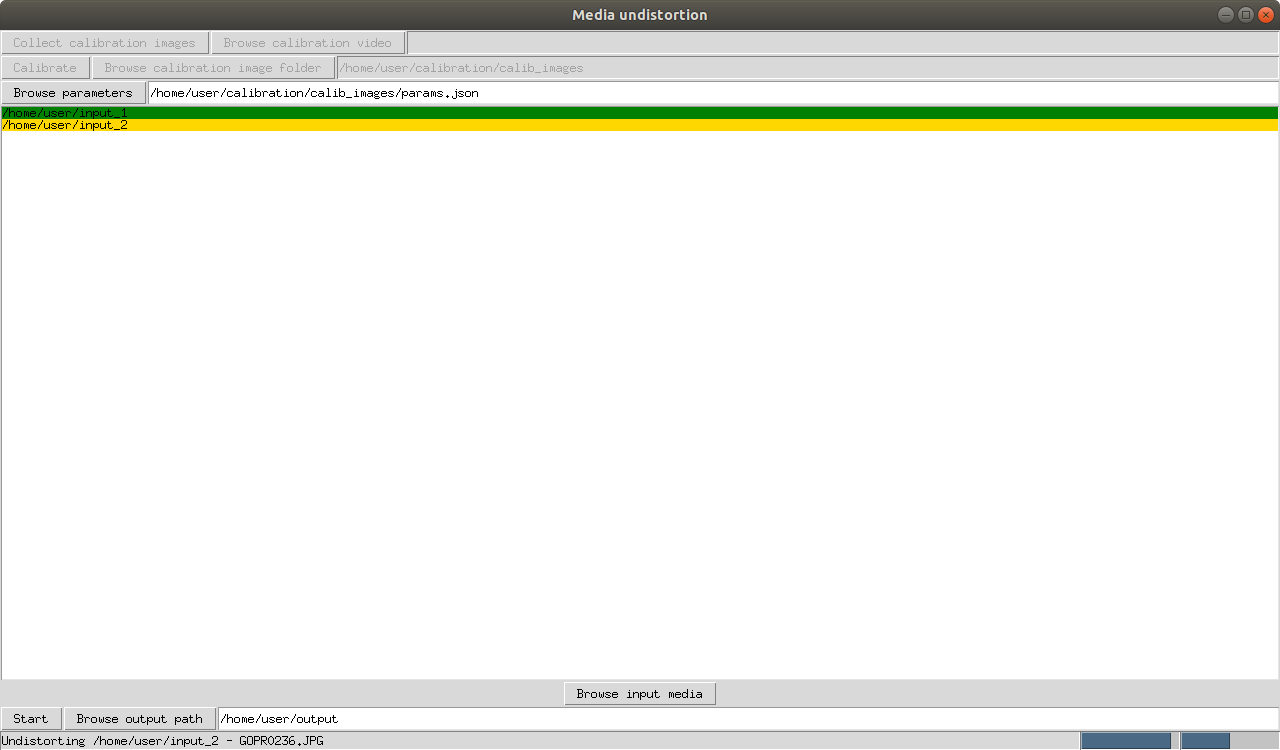Media undistortion app start