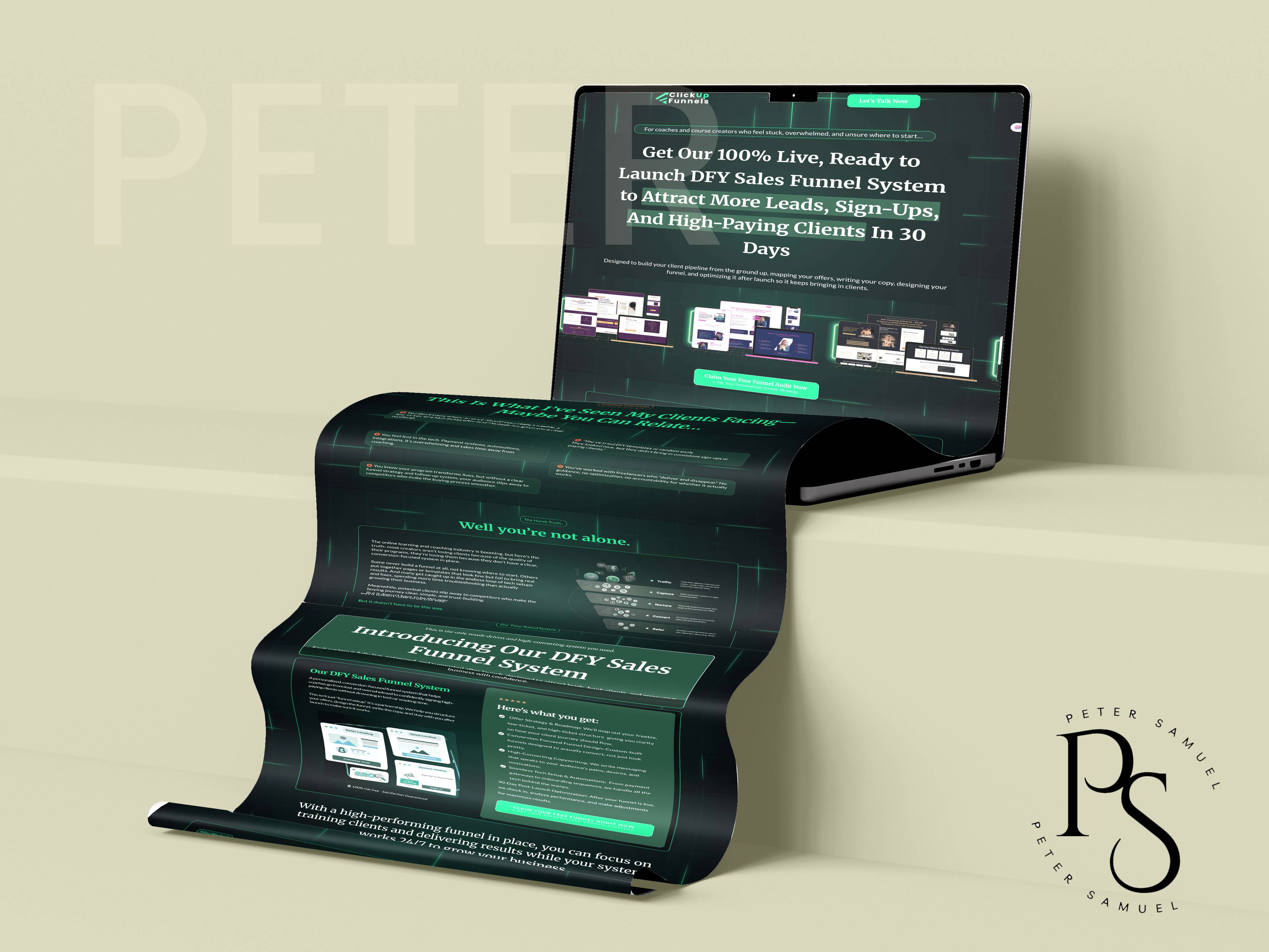 ClickUp Funnels DFY Sales Funnel System mockup