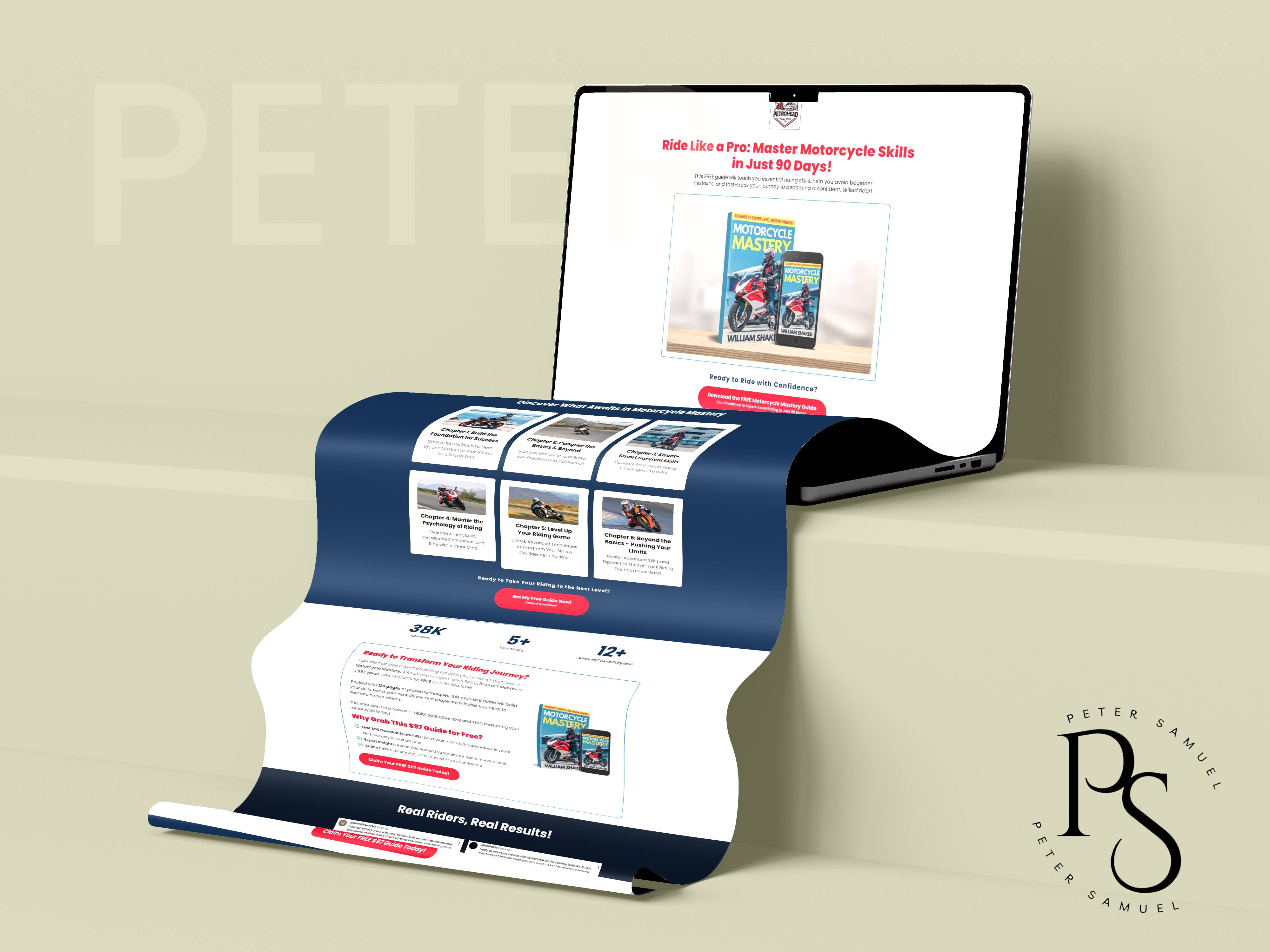 Motorcycle Mastery Opt-in Page Mockup