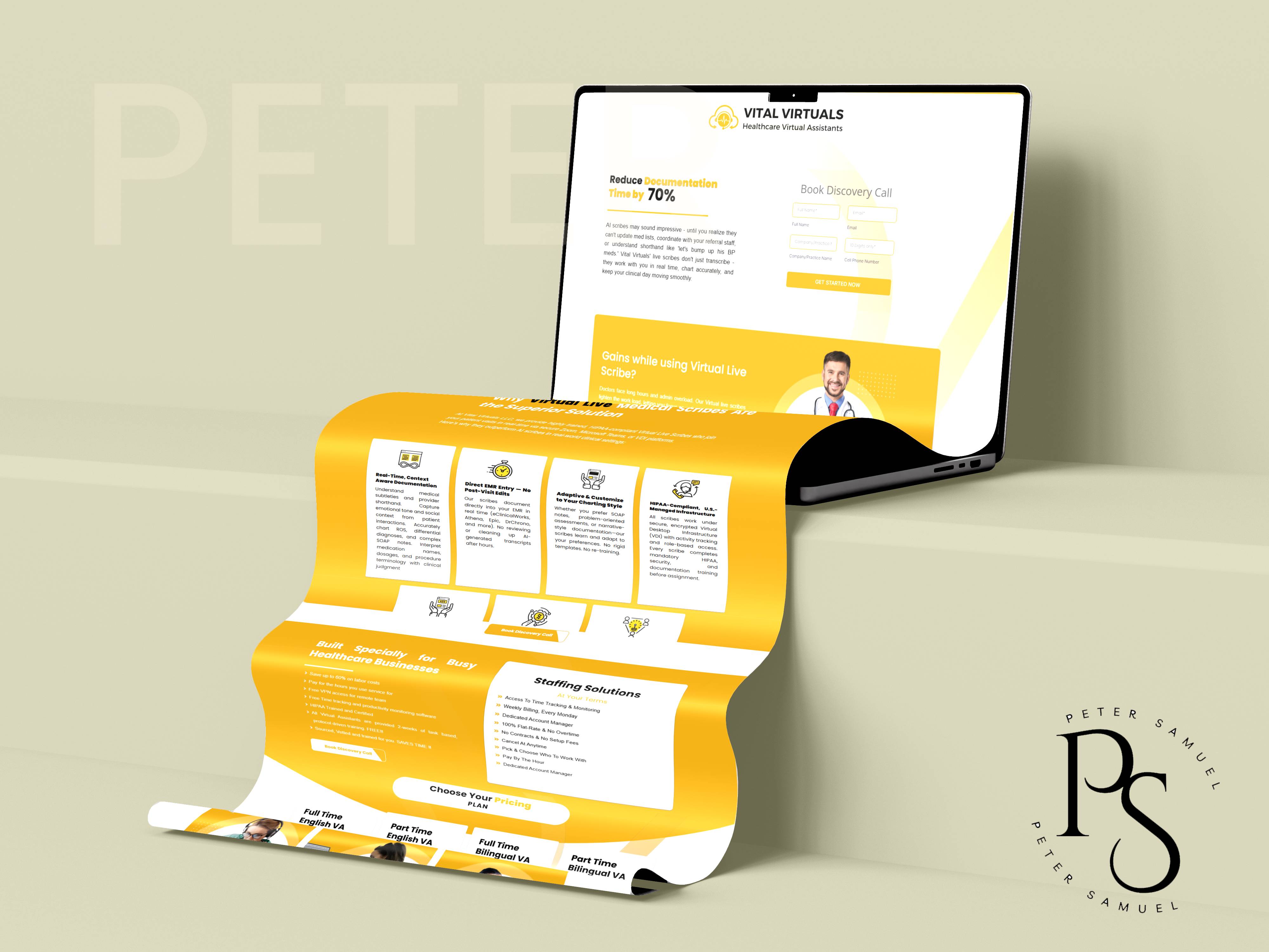 Vital Virtuals Website Mockup