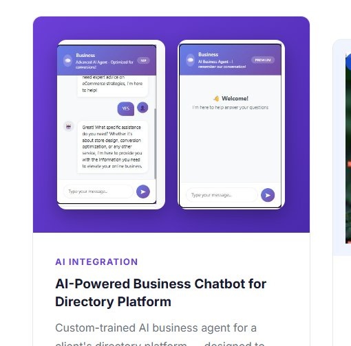 AI-powered business chatbot for directory platform