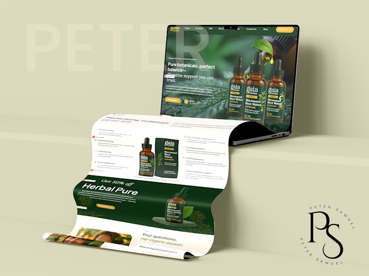 Herbal Health Product Website Mockup