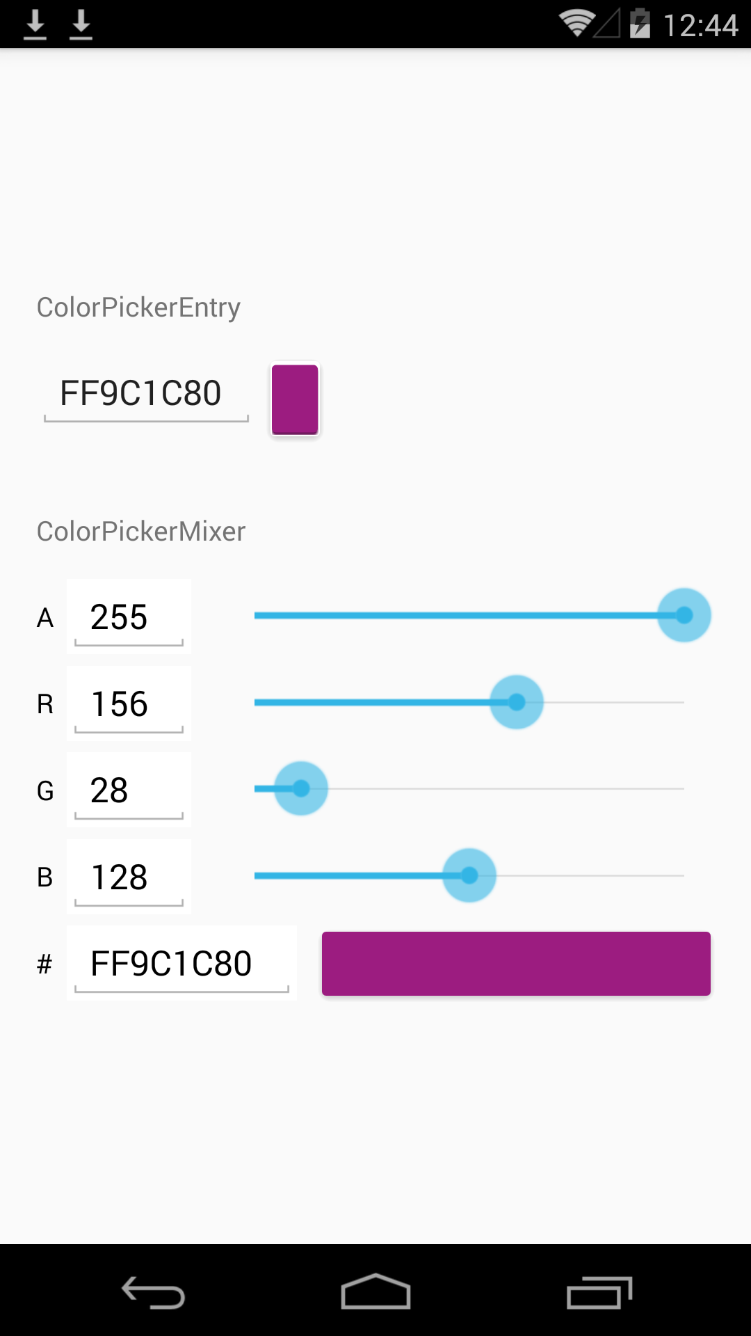 Github picker android color andColorPicker —