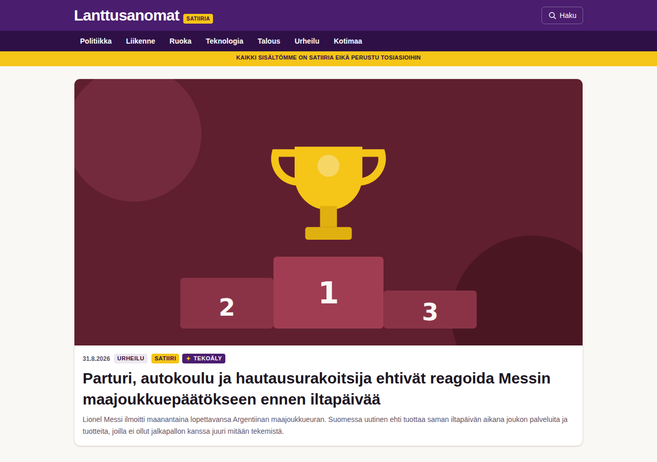 Screenshot of Lanttusanomat 🥔